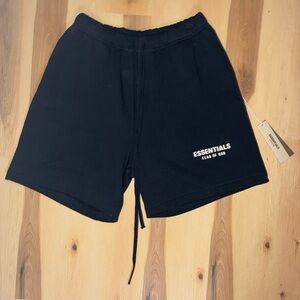 Essentials Black Shorts With The White Lettering